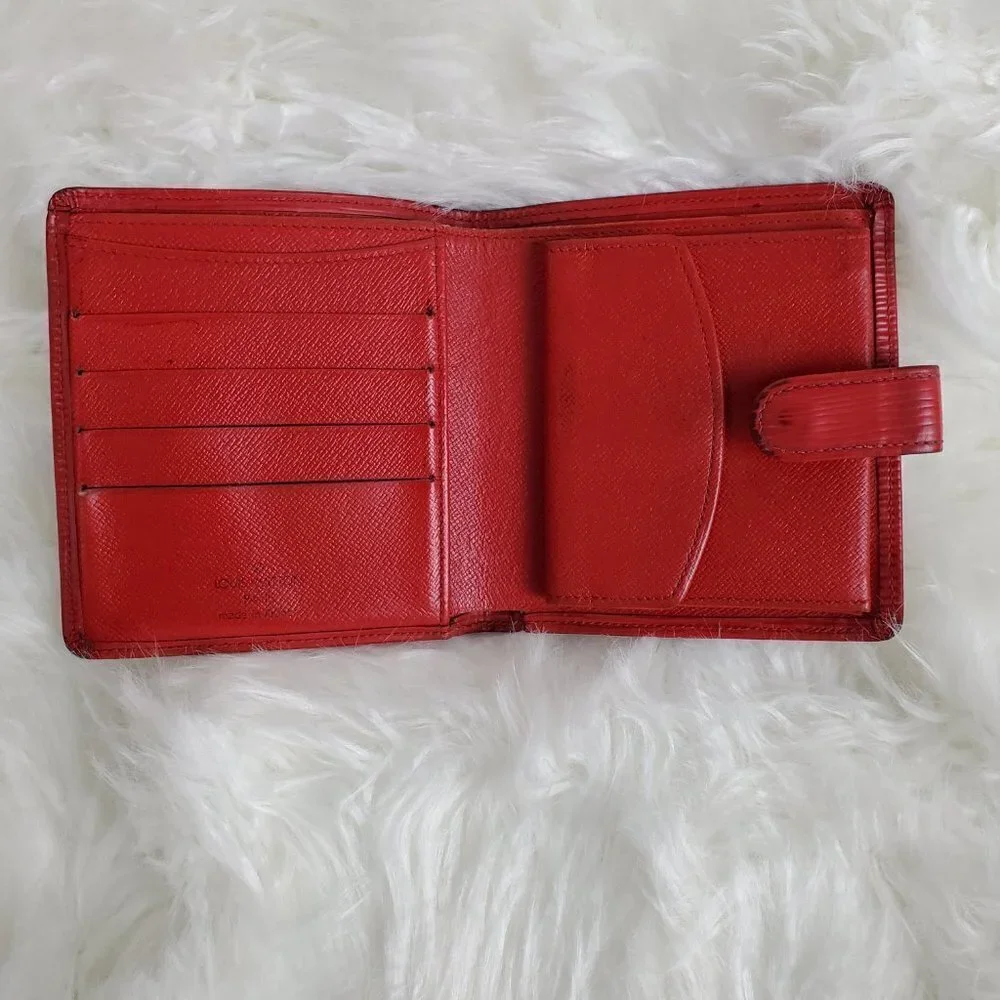 Louis Vuitton Vintage Red Epi Leather Compact Bifold Wallet